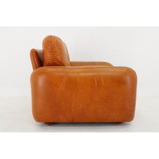 Image 1 of Vintage fauteuil in cognac leer, Italië 1970