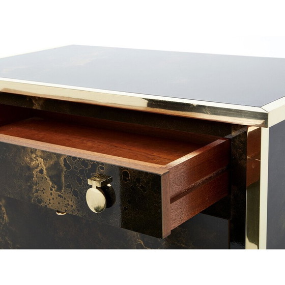 Image 1 of Vintage secretaire in lak en messing van Jansen, 1970