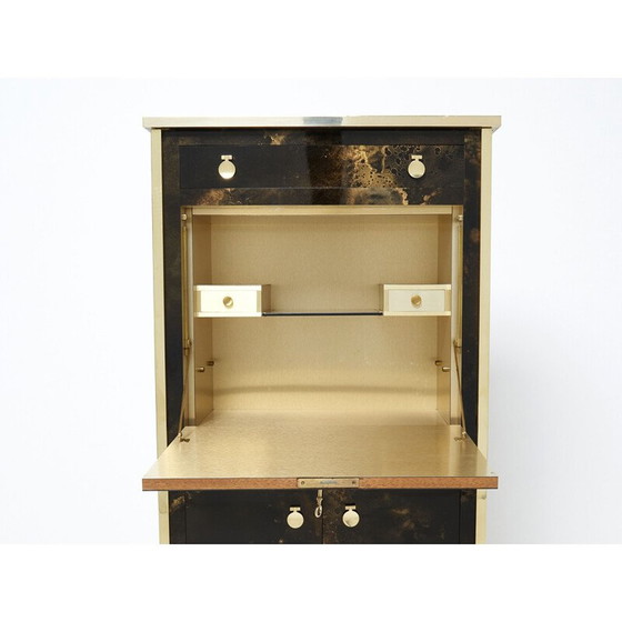 Image 1 of Vintage secretaire in lak en messing van Jansen, 1970