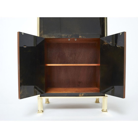 Image 1 of Vintage secretaire in lak en messing van Jansen, 1970