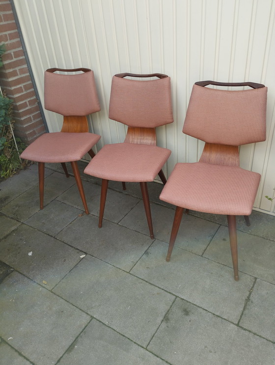 Image 1 of 3x Vintage Eetkamer Stoelen