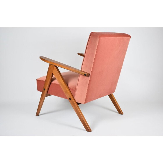Image 1 of Vintage fluwelen fauteuil B-310 VAR roze 1960