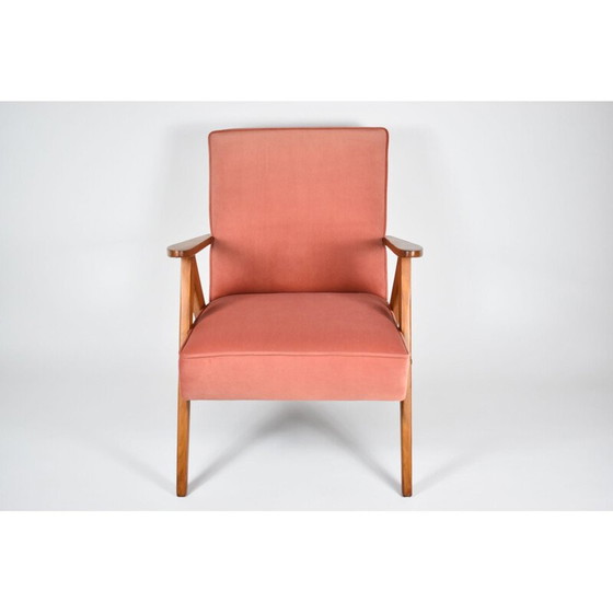 Image 1 of Vintage fluwelen fauteuil B-310 VAR roze 1960