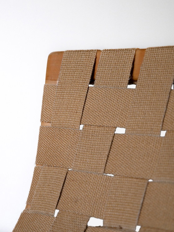 Image 1 of Vintage 'Pernilla' stoel en Ottoman van Bruno Mathsson, 1960S Scandinavisch ontwerp, gebogen hout en geweven zitting