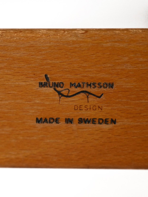 Image 1 of Vintage 'Pernilla' stoel en Ottoman van Bruno Mathsson, 1960S Scandinavisch ontwerp, gebogen hout en geweven zitting