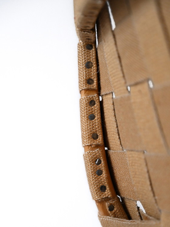 Image 1 of Vintage 'Pernilla' stoel en Ottoman van Bruno Mathsson, 1960S Scandinavisch ontwerp, gebogen hout en geweven zitting