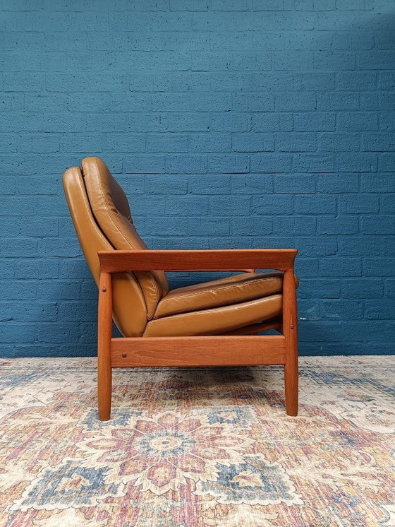 Image 1 of Vintage Design Fauteuil met voetenbank, Jaren '60