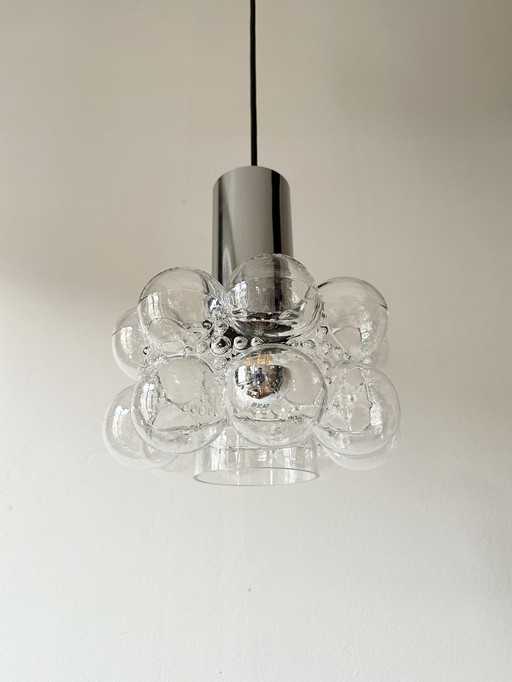 Vintage lamp uit het midden van de eeuw, bubbelglas, hanglamp van Helena Tynell voor Limburg, jaren 60, Duitsland, minimalisme, 