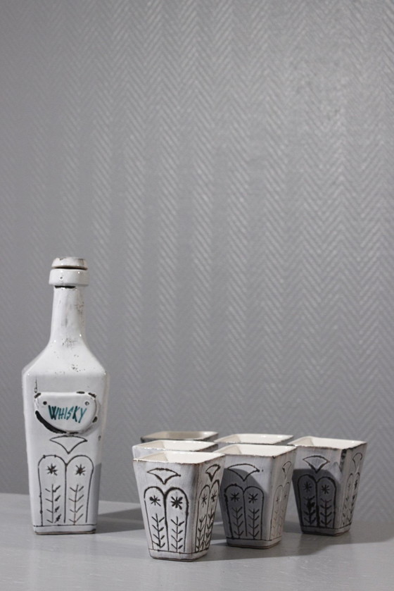 Image 1 of Whisky Set Vallauris Likeur 1950S Stijl Capron Barbier Reynaud Cimal