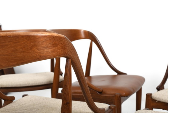 Image 1 of Teakhouten eetkamerstoelen van Johannes Andersen 1960