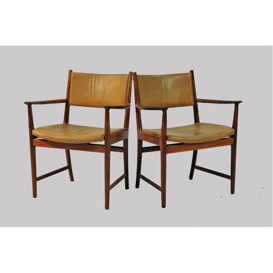Image 1 of Paar vintage rozenhouten fauteuils van Kai Lyngfeldt Larsen voor Soren Willadsen, Denemarken 1960