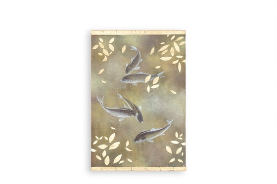 Image 1 of Geschilderd canvas met karper. Hedendaags werk.