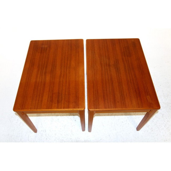 Image 1 of Paar vintage teakhouten nachtkastjes van Albert Larssons voor Tibro, 1960