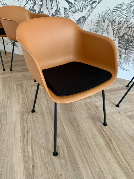 4X Muuto Fiber Armchair Tube - Oker