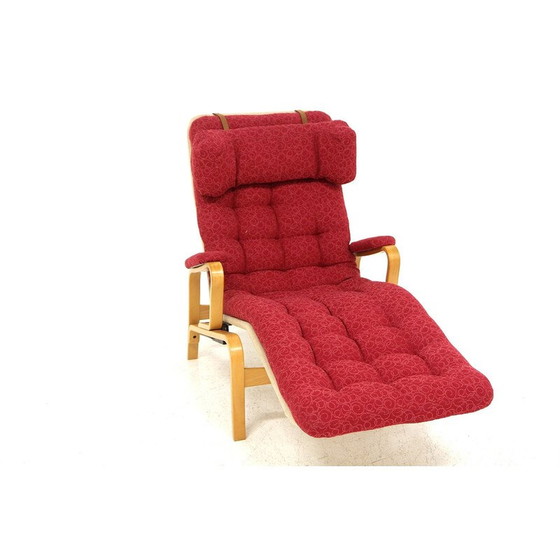 Image 1 of Vintage "Fenix" fauteuil in beukenhout en stof van Sam Larsson voor Dux, Zweden 1970