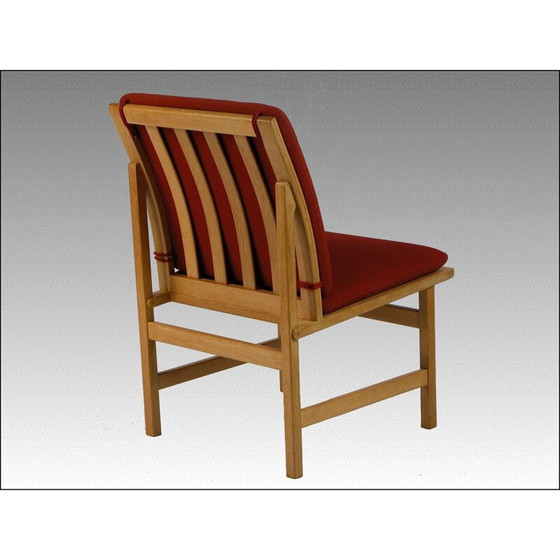 Image 1 of Set van 4 vintage rode fauteuils van Borge Mogensen voor Frederica Stolefabrik, 1960