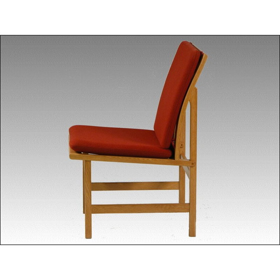 Image 1 of Set van 4 vintage rode fauteuils van Borge Mogensen voor Frederica Stolefabrik, 1960