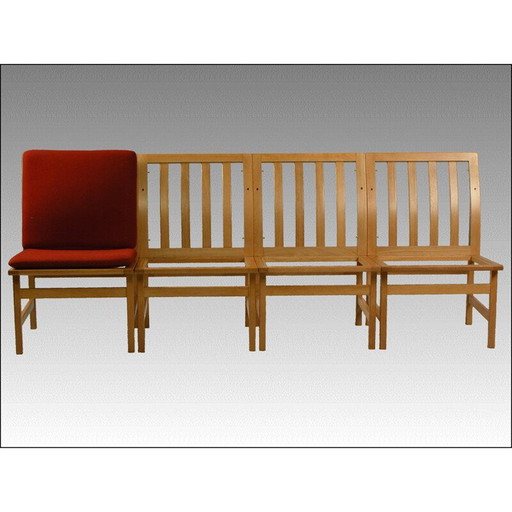 Set van 4 vintage rode fauteuils van Borge Mogensen voor Frederica Stolefabrik, 1960