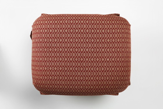 Image 1 of Kleine Art Deco poef met originele bekleding, Frankrijk, jaren 1940