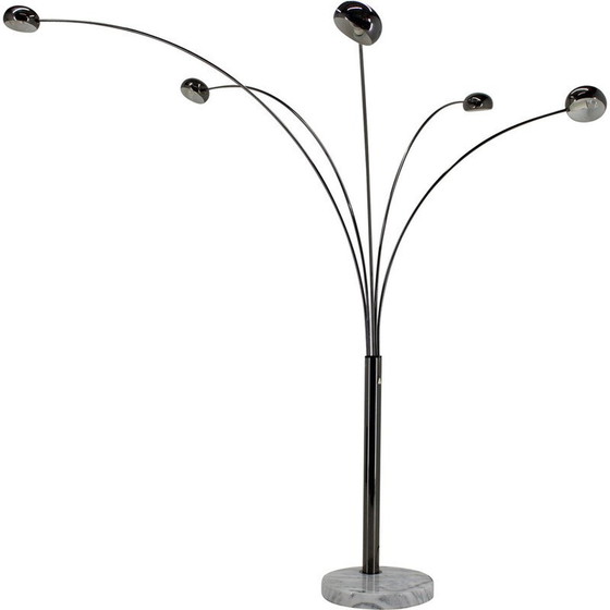 Image 1 of Vintage Cottex vloerlamp met 5 armen, marmeren voet, Zweden 1970