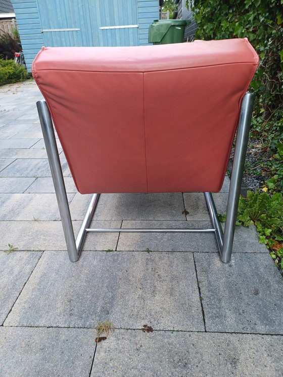 Image 1 of 2x Bijenkorf Leren Fauteuils