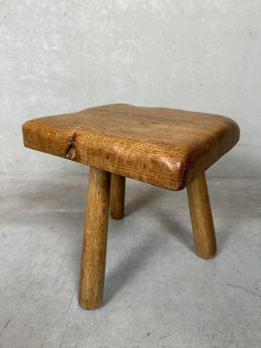 Vintage Eiken Kruk - Tripod