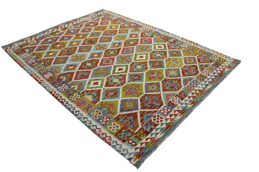 Originele oude stijl Kelim Afghan 238 X 178 Cm Top staat