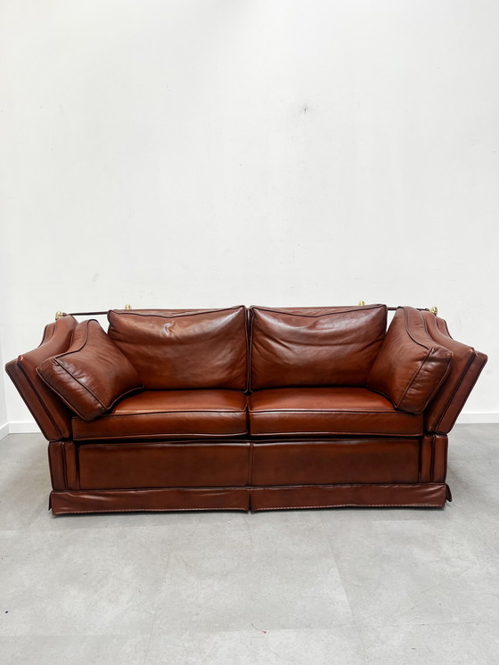 Image 1 of Cognac leather “Castle” Sofa