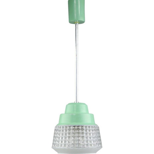 Mid Century turquoise glazen hanglamp, 1960