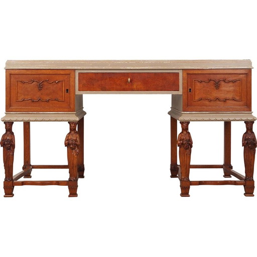 Vintage eikenhouten bureau, Denemarken 1950