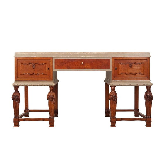 Image 1 of Vintage eikenhouten bureau, Denemarken 1950