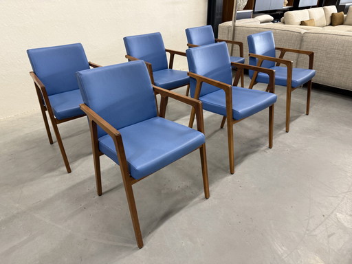 6 Harvink Splinter Eerkamerstoelen Blauw