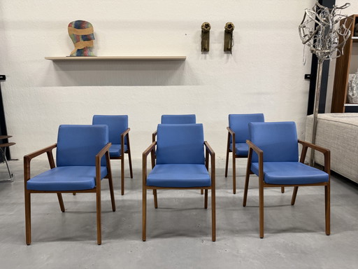 6 Harvink Splinter Eerkamerstoelen Blauw