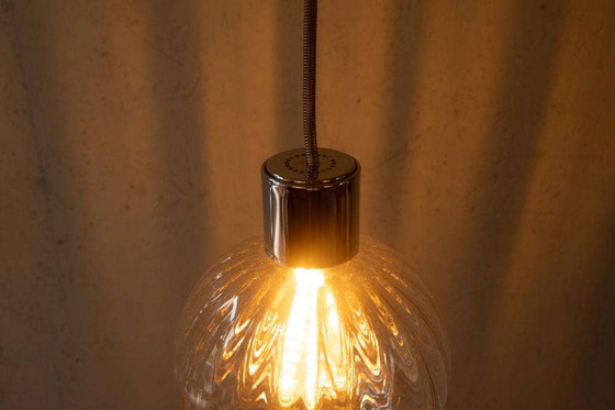 Image 1 of Space age glazen bollamp, midmod glass pendant sixties 60s