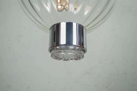 Image 1 of Space age glazen bollamp, midmod glass pendant sixties 60s