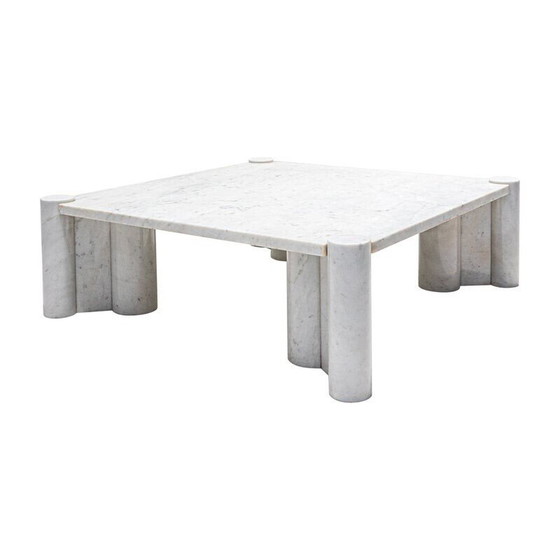 Image 1 of Vintage witte Carrara marmeren Jumbo salontafel van Gae Aulenti voor Knoll Inc, jaren 1960