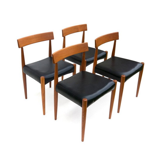 Image 1 of Set van 4 vintage teakhouten stoelen van Arne Hovmand-Olsen voor Mogens Cold, 1965