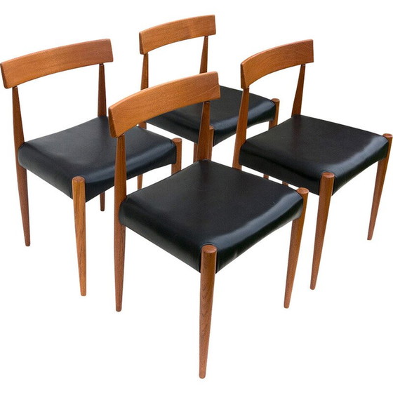 Image 1 of Set van 4 vintage teakhouten stoelen van Arne Hovmand-Olsen voor Mogens Cold, 1965
