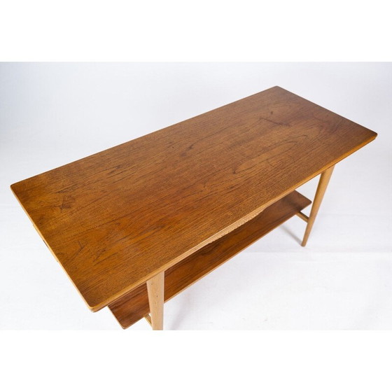 Image 1 of Vintage eiken en teakhouten salon- en naaitafel, Denemarken 1960