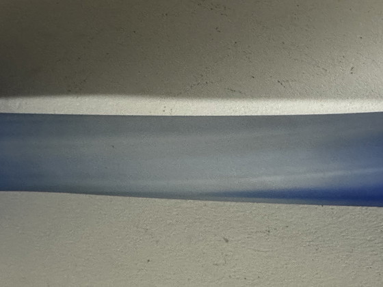 Image 1 of Grote Vintage Tweekleurige Blauwe - Witte Pâte De Verre Soliflore Vaas H 40 Cm