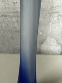 Grote Vintage Tweekleurige Blauwe - Witte Pâte De Verre Soliflore Vaas H 40 Cm