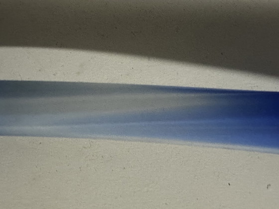 Image 1 of Grote Vintage Tweekleurige Blauwe - Witte Pâte De Verre Soliflore Vaas H 40 Cm