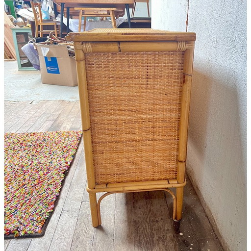 Vintage rotan highboard, 1960