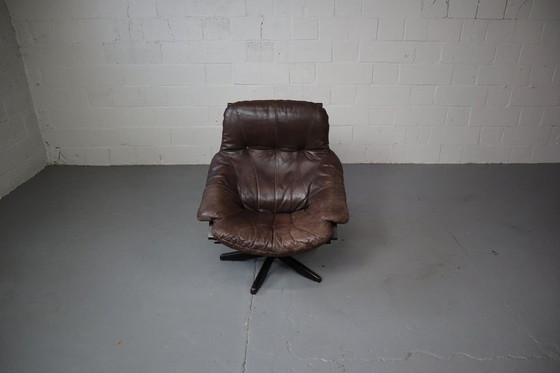 Image 1 of Leren Swivel Lounge Stoel Door Gerald Easden Voor Module Furniture, 1960'S