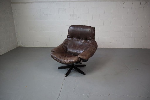 Leren Swivel Lounge Stoel Door Gerald Easden Voor Module Furniture, 1960'S