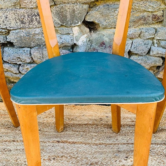 Image 1 of Set van 4 vintage houten bistrostoelen