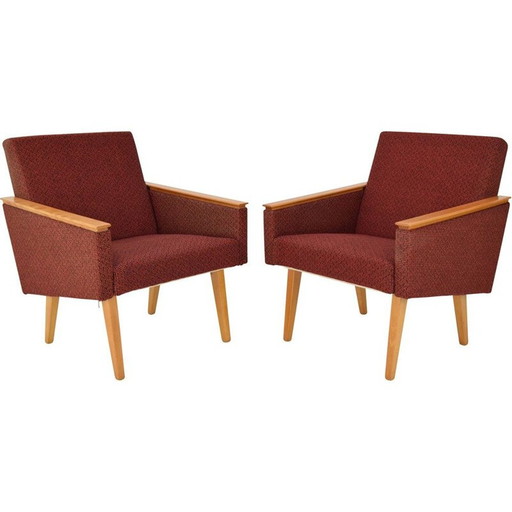 Paar Mid Century fauteuils, Tsjecho-Slowakije 1960