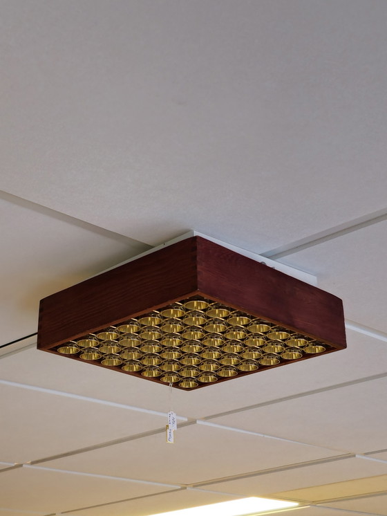 Image 1 of Alda Vintage Plafonnière Hanglamp 

Nette Vintage Conditie, Lichte Gebruiksporen.

Afmetingen: B 28 X D 28 X H 6.8 Cm.