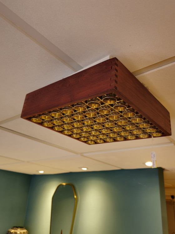 Image 1 of Alda Vintage Plafonnière Hanglamp 

Nette Vintage Conditie, Lichte Gebruiksporen.

Afmetingen: B 28 X D 28 X H 6.8 Cm.