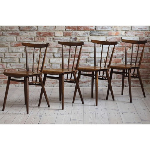 Set van 4 vintage beukenhouten stoelen van Tatra Nabytok, 1960